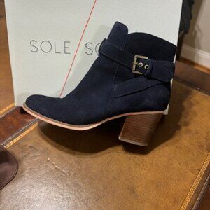 Sole Society Navy Suede Booties